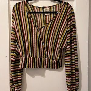 Colorful Vintage Inspired Cross Front Top